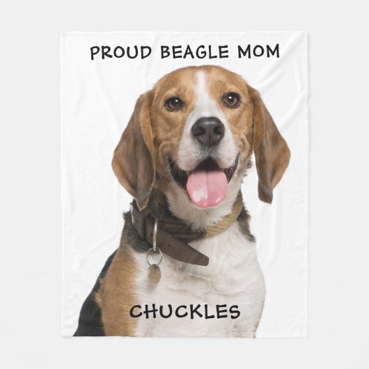Proud Beagle mam Persoonlijke foto van Pet Dog Fleece Deken (Voorkant)