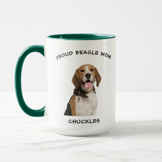 Proud Beagle mam Persoonlijke foto van Pet Dog Mok (Links)