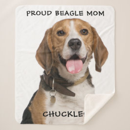 Proud Beagle mam Persoonlijke foto van Pet Dog Sherpa Deken