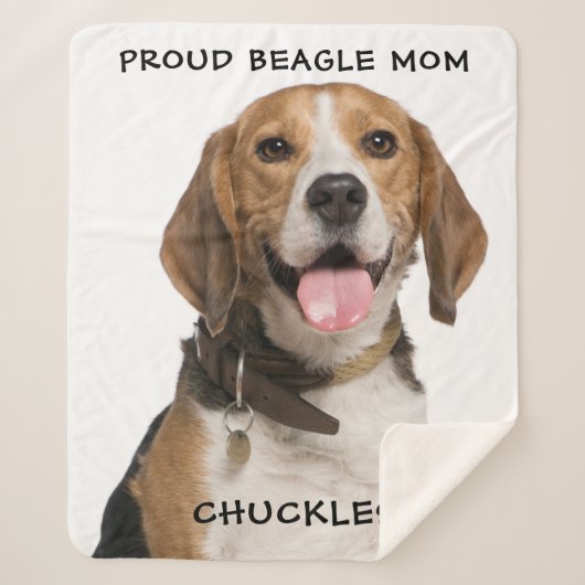 Proud Beagle mam Persoonlijke foto van Pet Dog Sherpa Deken (Voorkant)