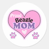 Proud Beagle Mom Ronde Sticker (Voorkant)