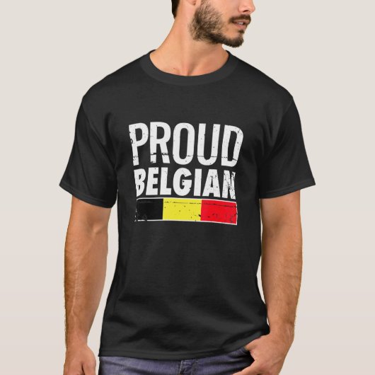Proud Belgian Belgium Flag T-shirt (Voorkant)