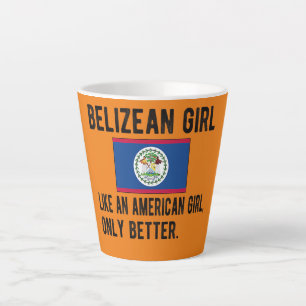 Proud Belizean Girl Belize Flag Belizean Roots Latte Mok