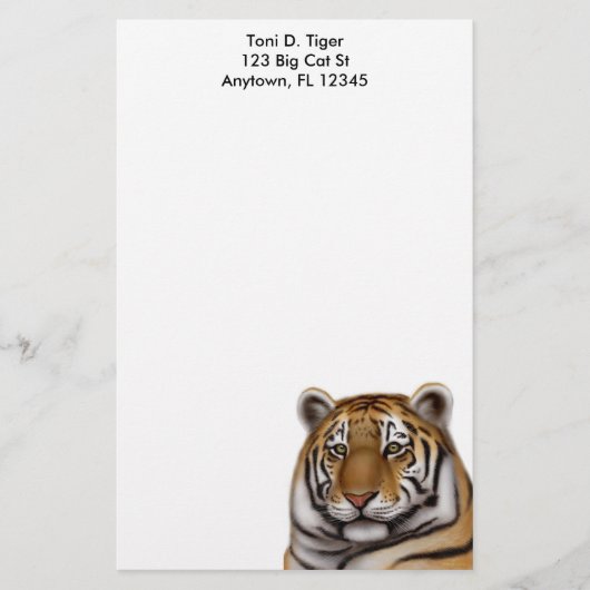 Proud Bengal Tiger Stationery Briefpapier (Voorkant)