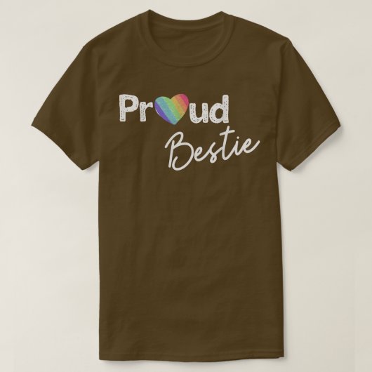 Proud Bestie Pride Beste vriend Ally Gay Pride T-shirt (Design voorkant)