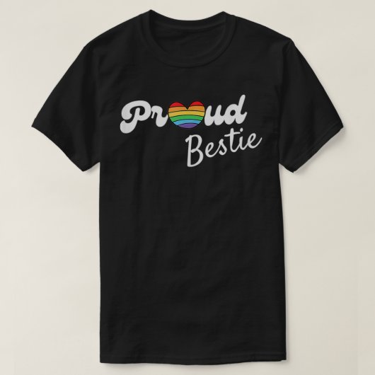 Proud Bestie Pride Beste vriend Ally Gay Pride T-shirt (Design voorkant)