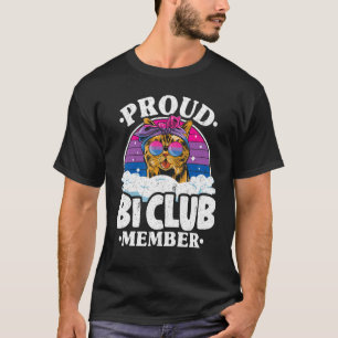 Proud Bi Club Member Cat Bisexual Flag Rainbow Bi T-shirt