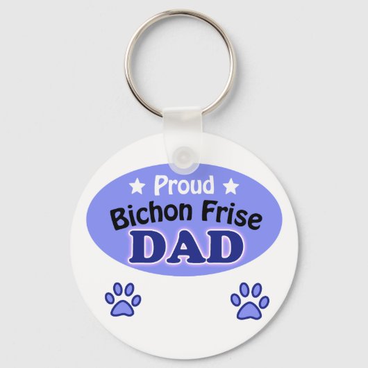 Proud Bichon Frise Dad Sleutelhanger (Voorkant)