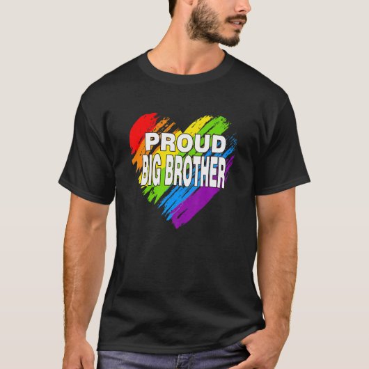 Proud Big Brother Lgbt Rainbow Gay Pride Vader T-shirt (Voorkant)