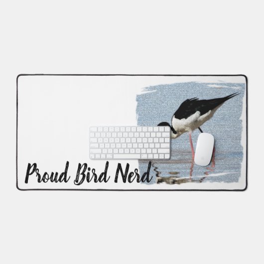 Proud Bird Nerd Black White Coast Beach Birder Bureaumat (Keyboard & Muis)