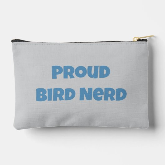 Proud Bird Nerd Blauw Grijs Silhouet Vogelaar Etui (Achterkant)