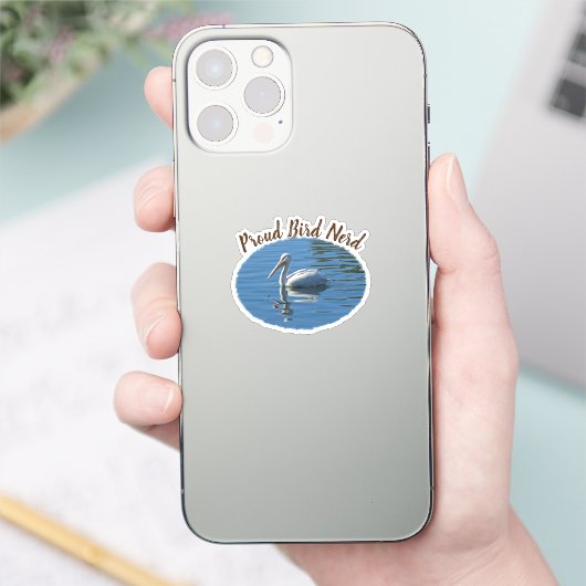 Proud Bird Nerd Coastal Pelican Hobby Birder Sticker (Telefoon)