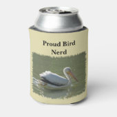 Proud Bird Nerd Pelican Foto Vogelhobbyvogelaar Blikjeskoeler (Blikje Achterkant)