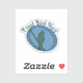 Proud Bird Nerd Silhouette Blauw Grijs Vogelaar Sticker (Vel)