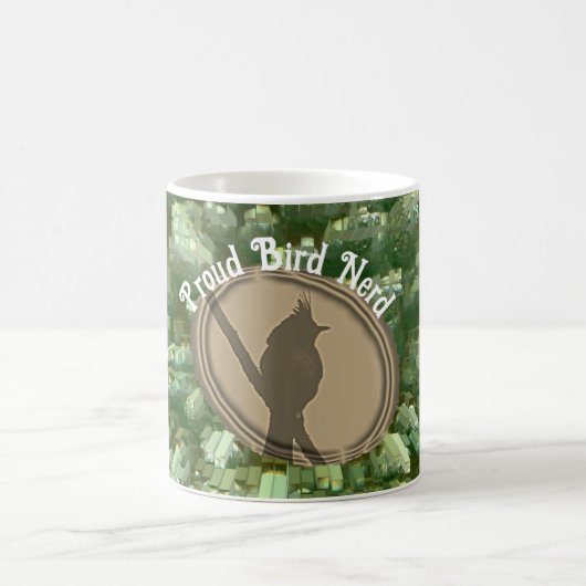 Proud Bird Nerd Silhouette Bruin Groene Vogelaar Koffiemok (Center)