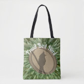 Proud Bird Nerd Silhouette Bruin Groene Vogelaar Tote Bag (Voorkant)