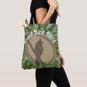 Proud Bird Nerd Silhouette Bruin Groene Vogelaar Tote Bag (Dichtbij)