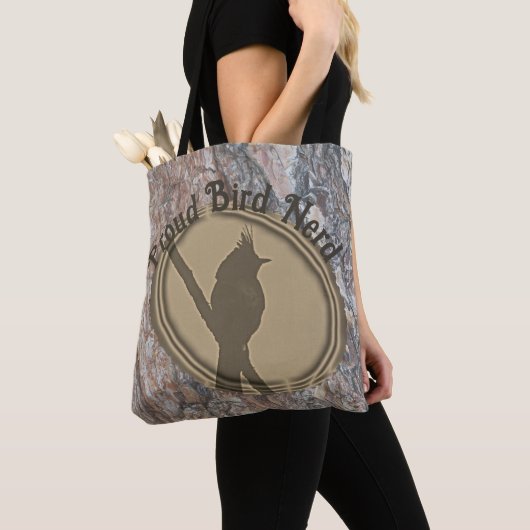 Proud Bird Nerd Silhouette Forest Abstract Hout Tote Bag (Dichtbij)