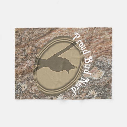 Proud Bird Nerd Silhouette Rustic Brown Vogels Fleece Deken (Voorkant (Horizontaal))