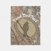 Proud Bird Nerd Silhouette Rustic Brown Vogels Fleece Deken (Voorkant)