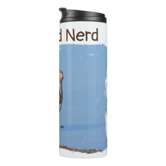 Proud Bird Nerd Wild Birding Hobby Young Hawk Thermosbeker (Geroteerd rechts)