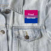 Proud Bisexual | Bisexual Pride Vierkante Button 5,1 Cm (In situ)