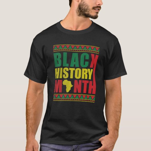 Proud Black African American Melanin Pride Black H T-shirt (Voorkant)