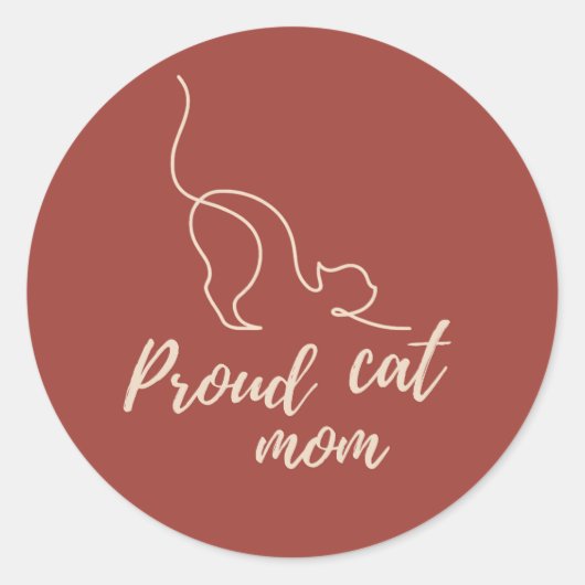 Proud Black Cat Mom Sticker – Minimal Gift (Voorkant)