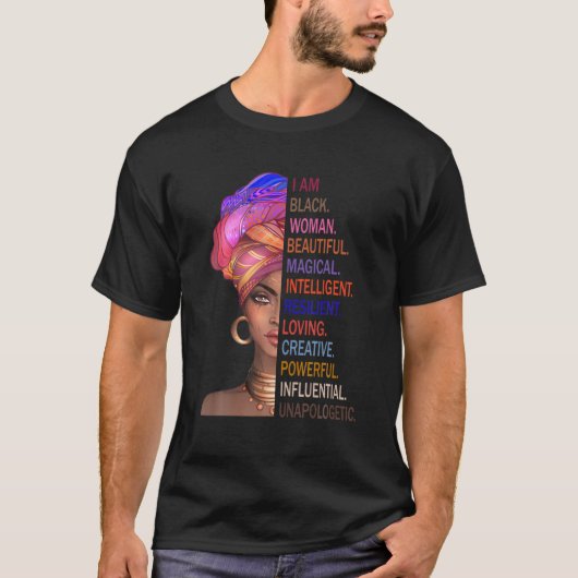 Proud Black Magic Afro Black Woman African Queen P T-shirt (Voorkant)