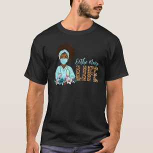 Proud Black Ortho Nurse Life Melanin Leopard Nurse T-shirt