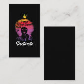 Proud Black Queen African Doctorate PhD Afstuderen Visitekaartje (Voorkant / Achterkant)