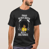 Proud Black Queen Phd Doctorate Afstuderen T-shirt (Voorkant)