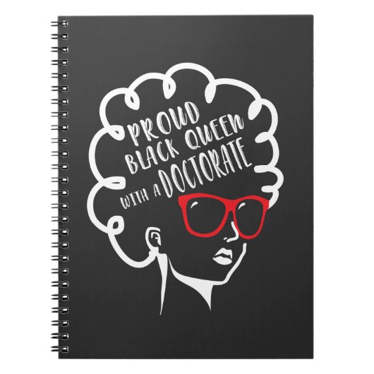 Proud Black Queen PhD Doctorate Degree Afstuderen Notitieboek (Voorkant)