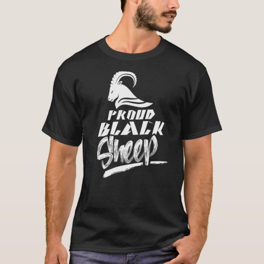 Proud Black Sheep Dark Sarcastic Humor Gezegden T-shirt (Voorkant)
