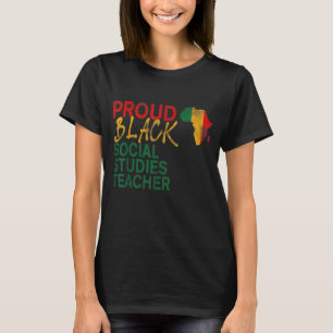 Proud Black Social Studies leraar afro american J T-shirt
