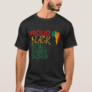 Proud Black Social Studies leraar afro american J T-shirt