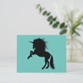 Proud Black Unicorn Silhouette Fantasy Animal, ZKA Briefkaart (Staand voorkant)