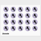 Proud Black Unicorn Silhouette Fantasy Animal, ZKA Ronde Sticker (Vel)