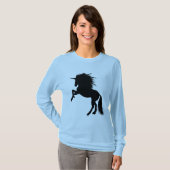 Proud Black Unicorn Silhouette Fantasy Animal, ZKA T-shirt (Voorkant volledig)