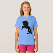 Proud Black Unicorn Silhouette Fantasy Animal, ZKA T-shirt (Voorkant volledig)
