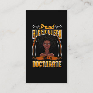Proud Black Woman Doctorate Afstuderen Visitekaartje
