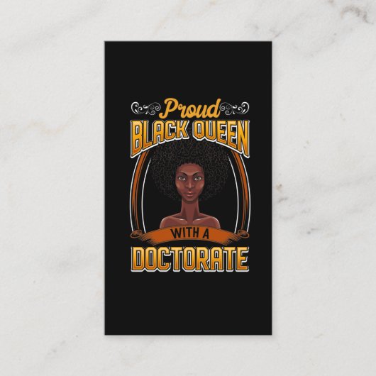 Proud Black Woman Doctorate Afstuderen Visitekaartje (Voorkant)