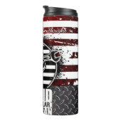 Proud Blue Collar Amerikaanse Patriot Thermosbeker (Geroteerd rechts)