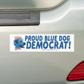Proud Blue Dog Democraat! Bumpersticker (Op auto)