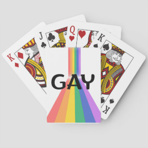 Proud & Bold – "GAY" Typografie met Stralende Vert Pokerkaarten