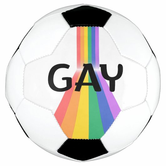Proud & Bold - "GAY" Typography with Radiant Verti Voetbal (Voorkant)