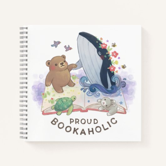 Proud Bookaholic: Magic of Books Illustration Notitieboek (Voorkant)