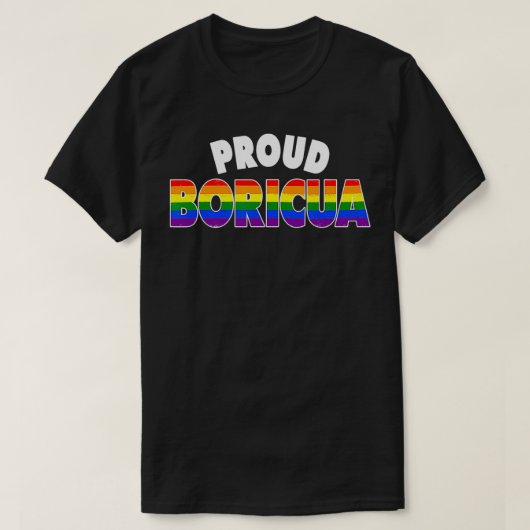 Proud Boricua Gay Pride LGBT Rainbow Puerto Rican T-shirt (Design voorkant)
