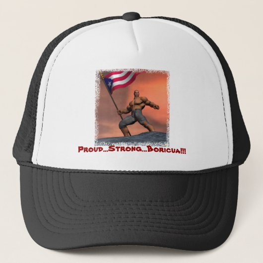 Proud Boricua!!! Trucker Pet (Voorkant)
