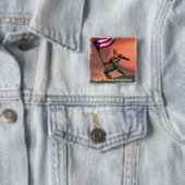 Proud Boricua!!! Vierkante Button 5,1 Cm (In situ)